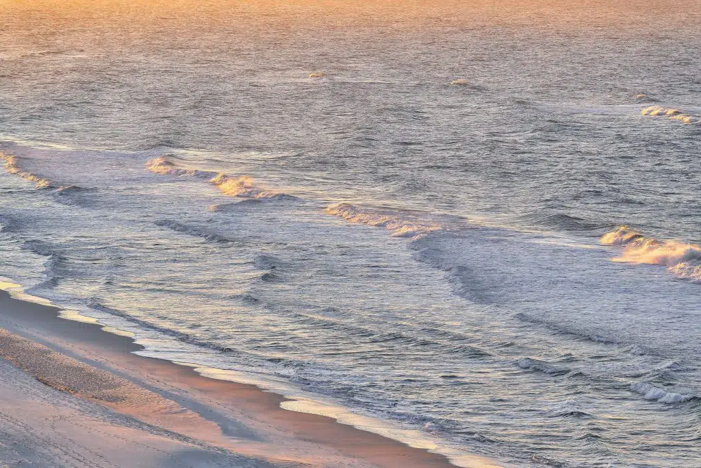 aerial view of shoreline.