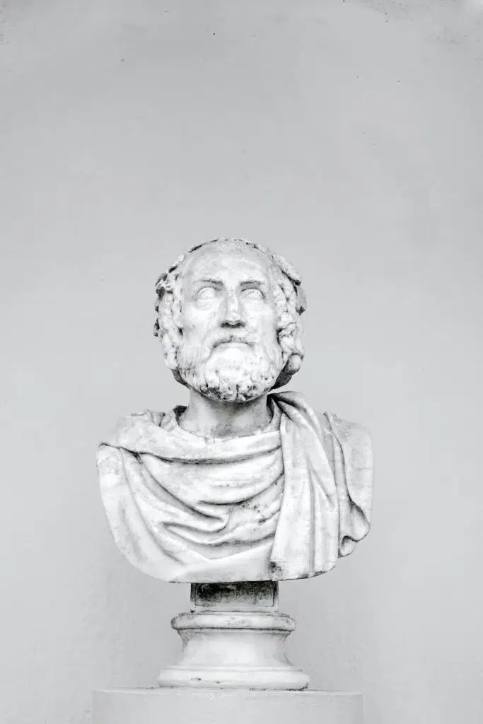 bust of historic figure.