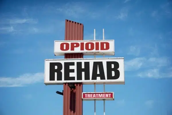 A pylon sign for an Opioid Rehab Treatment center.